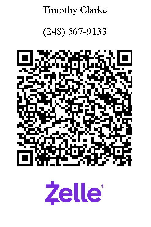 Zelle QR code for Timothy Clarke, (248) 567-9133